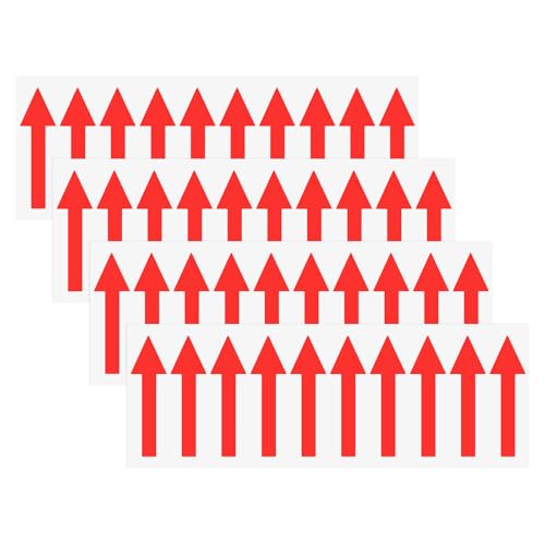 M METERXITY 4-Pcs Arrow Sticker, 2 x 1 Inch/ 50 x 15 mm PVC Waterproof Self-Adhesive Directional Arrows Removable Directional Floor Decal Stickers Pour Wall...