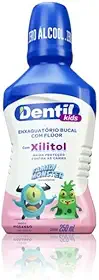 Dentil – Enxaguante Bucal Infantil 250ml Sabor Morango | Com Flúor e Xilitol, Proteção Contra Cáries e Fórmula Sem Álcool