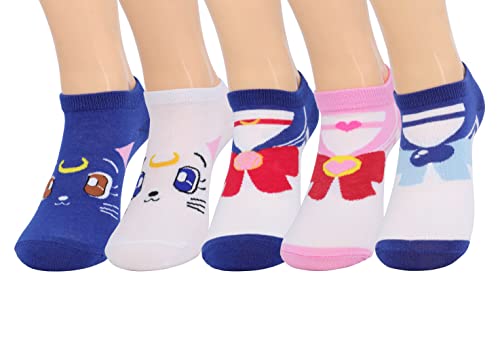 Roffatide anime Calcetines de tobillo Sailor Moon 5 pares de calcetines de pecho bajo cosplay no -...