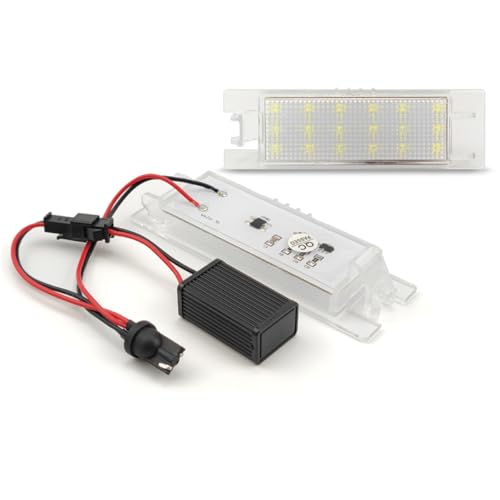 TitanAuto 2X Luz Matrícula LED Compatible for Opel Astra K J H Corsa D E Meriva Vectra Zafira Insignia Adam - Lámpara Placa Matriculación 6000K Blanco Puro Sin Error Canbus - Impermeable