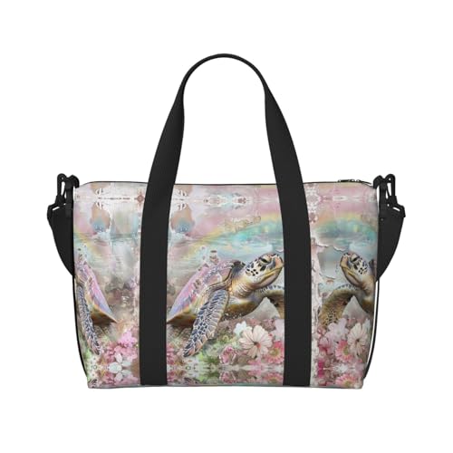 Travel Bag for Weekend Trips, Airplane Carry-On with Adjustable Strap, Sea Turtle (8)2