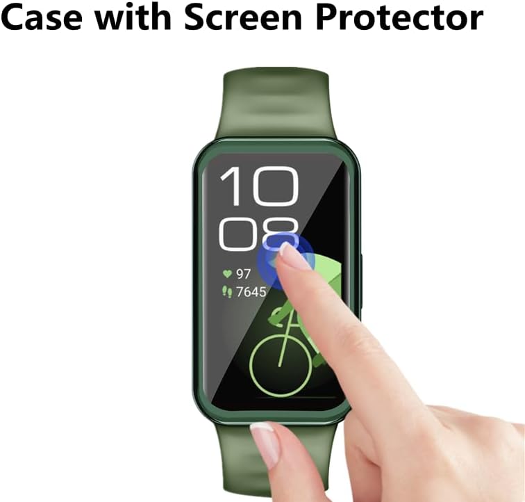 Miniatura 3 de Paquete de 2 Funda protectora de pantalla compatible con Huawei Band 8, carcasa chapada en TPU suave, carcasa protectora completa para pantalla