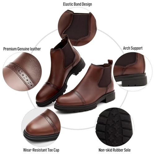 Image of Arkbird Men's Dress Boots Genuine Leather Ankle Boot for Men Classic Casual Oxford Style Footwear