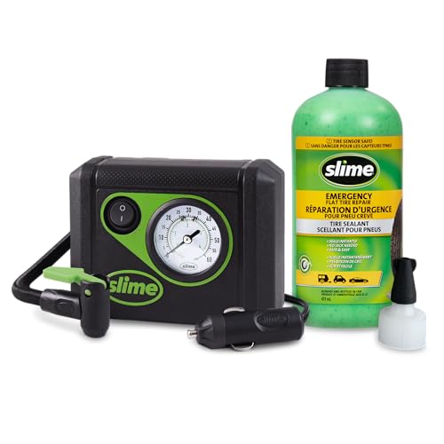 Slime 50057 12V Emergency Flat Tire Repair Kit with TPMS Sealant