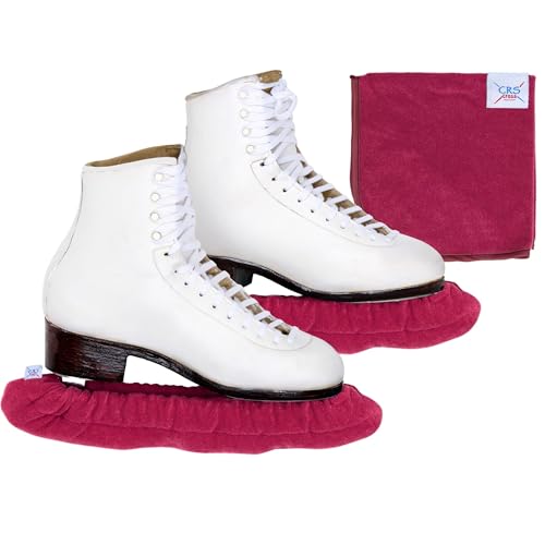 CRS Cross Ice Skate Soakers and Towel Gift Set. Medium, Ruby