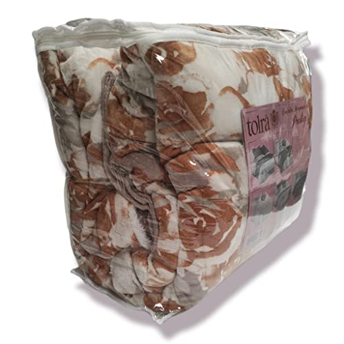 Mercatienda.es Edredón Sherpa 150 cm Tolrá 600gm,de 250_x_260 cm Modelo CS010 en Color Beige, edredón con Borreguito para otoño e Invierno con los cuadrantes de Regalo.