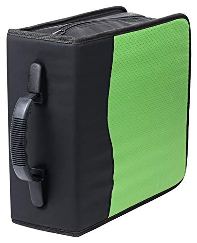 Blue Donuts Deluxe 320 Disc CD/DVD Media Case - Green - with New and Improved Inserts, Double The Thickness and All tabs Pulled