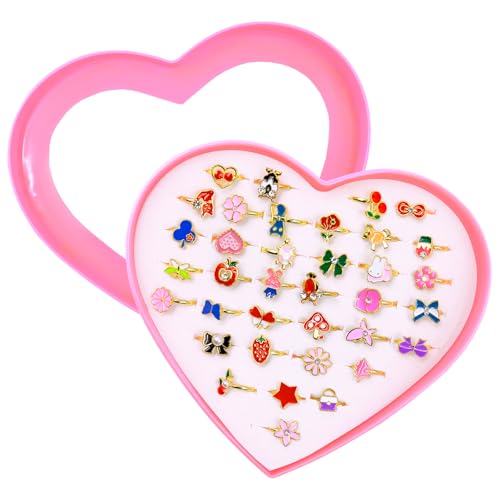 Zatix ?bu 36 Piezas Princesa Anillos Set, Ajustable Anillos