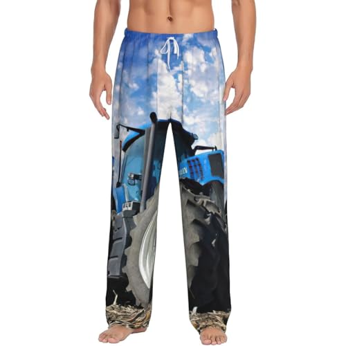 Pantalon de pyjama homme imprimé tracteur agricole en flanelle et polaire chaude