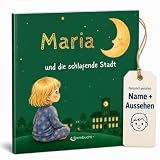 STERNBUCHT Personalisiertes Kinderbuch mit Namen - Die schlafende Stadt | Gute-Nacht Geschichte zum Vorlesen, gereimtes Schlafenszeitbuch, Schlafbegleitung, Geschenk für Kinder
