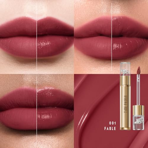 Image of Elixir Velvet-Shine Switching Lip Tint, 2-in-1 Velvet & Shine Rosy Pink Lip Cream, Hydrating Long Lasting Liquid Lipstick, Blurs Lip Lines, Lightweight Non-Sticky with Vitamin E 001 Fable
