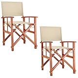 [page_title]-Deuba® 2X Gartenstuhl Cannes FSC®-zertifiziertes Eukalyptusholz faltbar Klappstuhl Holz Stuhl Regiestuhl Beige