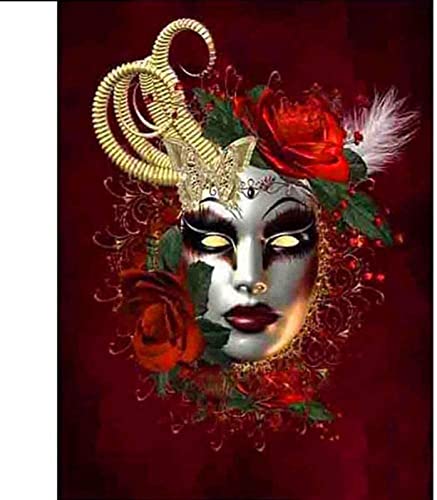 5D Diamond Painting Set schöne Frau Maske Blume für Erwachsene Kinder Malerei Stickerei Kit DIY Mosaik Square Diamond Art für Zuhause Dekor 40X50cm Cover