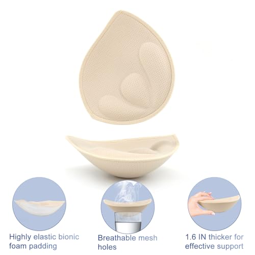 Image of KOOAAICCHI Bra Pads Inserts 3 Pairs-Bra Pads Sewn Padded Removable Inserts for Women's Sports Bra or Swimsuit Insert