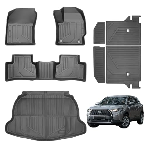 Taoredfortune �g���^ �J���[���N���X 10�n �t���A�}�b�g+���Q�b�W�}�b�g+�w������J�o�[ 8�_�Z�b�g COROLLA CROSS 2WD��p 2021�N9���`���s 3D�J�[�}�b�g �h�� ����h�~ ����~�� TPE�f�� �ȒP��t �Ԏ��p�݌v