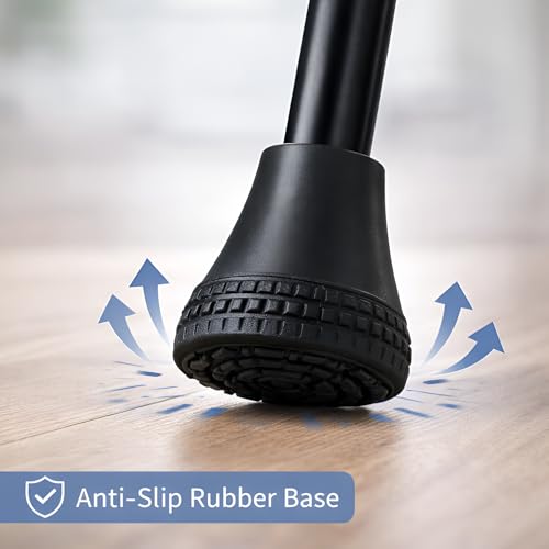 Image of PulGos Single Leg 𝐀𝐝𝐣𝐮𝐬𝐭𝐚𝐛𝐥𝐞 Walking Stick for Men & Women | 𝐀𝐧𝐭𝐢-𝐒𝐥𝐢𝐩 Walking Cane with Ergonomic Grip & Wrist Strap | Lightweight Support Stick for Seniors & Daily Walking Use