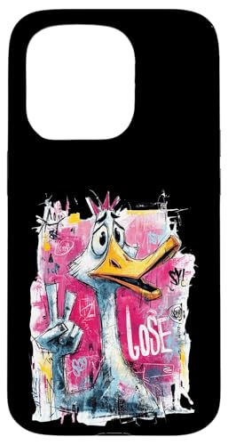 Funny Goose Peace �O���t�B�e�B �|�b�v �L�����N�^�[ �O���t�B�b�N �T�C�� �� �X�}�z�P�[�X iPhone 15 Pro �p