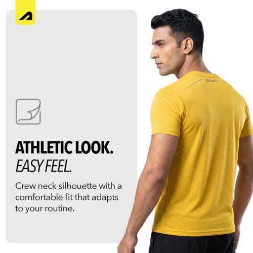 Image of Boldfit Gym T Shirts for Men Workout Breathable T Shirt for Man Active Wear Sports Tshirt for Men Lightweight Gym Tshirts for Man Dry Fit Running T Shirts for Boys Regular Fit Sports Tshirts