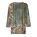 JXKIKOZE Petite Tops for Women Fall, Boho Floral 3/4 Length Sleeve Tee Plus Size Trendy Loose Fitted Basic Tee Blouses for Women Cute Boho Tunic Tops,Womens Fall Clothes, Purples 3XL