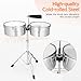 Ktaxon Timbales Instrument 13 Inch & 14 Inch Timbale Drum Set, Drums kit with Outstanding Tone, Classic Finish, Strong Durability and Full Equipment (Silver)