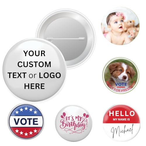 Civil Service Supply Custom 3.5inch Personalized Button for Every Occasion - Add Your Logo, Photo or Message Multiple Packs (25)