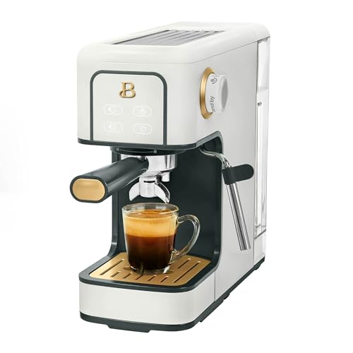 IT'S BRAZILIAN Beautiful Slim Espresso Machine with 20-Bar Pressure, White Icing by Drew Barrymore