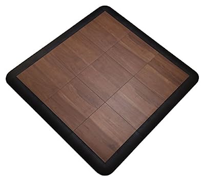 Big Floors 3X3DKMAPLEFLOOR Interlocking Lightweight Plastic Modular Dance Floor Kit (3' x 3'), Dark Maple, 21 Piece