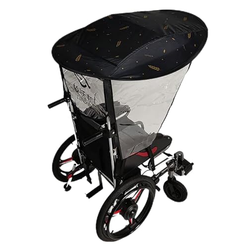 Motorcycle Umbrella Mobility Sun ShadeWheelchair Parasol, Universal Electric Wheelchair Umbrella Canopy Awning Adjustable Outdoor Umbrella Holder Sun Shade Rain Cover, for Most Wheelchairs