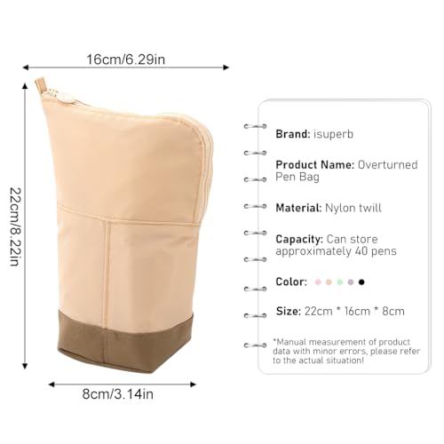 iSuperb Estojo de lápis de pé, grande, porta-canetas, maquiagem, cosméticos, bolsa para mulheres, es