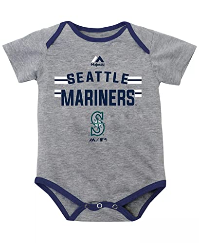 Vf Seattle Mariners Infant Baby One Piece Bodysuit Creeper - Gray (Gray, 12 Months) #TOP6