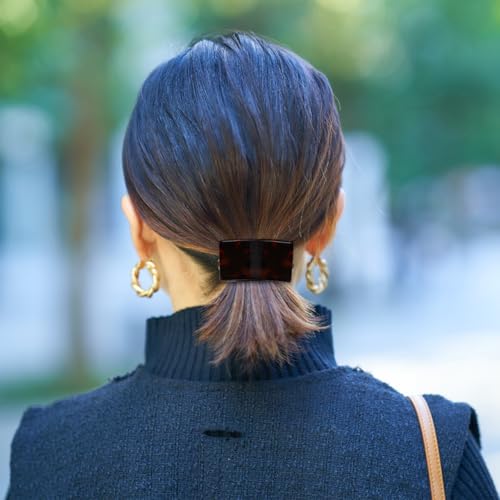 KALLORY 4 Piezas Pinzas para el Cabello con Diseño de Concha de Tortuga Semi Círculo miniatura 6