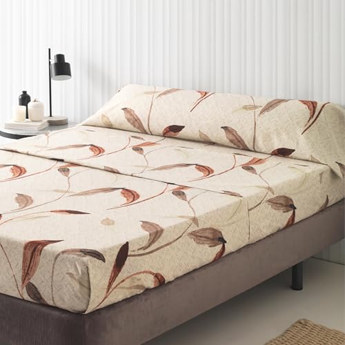 Sábanas 90x190 - Juego de Sábanas 3 Piezas Estampadas - 100% Microfibra Suave y Transpirable - Sábana Bajera Ajustable, Encimera y Funda Almohada - Ropa de Cama Moderna (Tisdale)