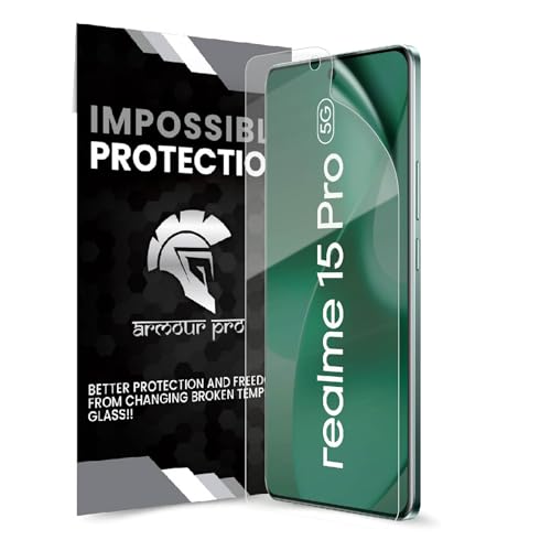 Image of ArmourPro Screen Protector for Realme 15 Pro, Premium Ultra Thin TPU Front Membrane Guard, Bubble-Free, Edge to Edge Coverage, Fingerprint Friendly | Crystal Clear, 1 Pack