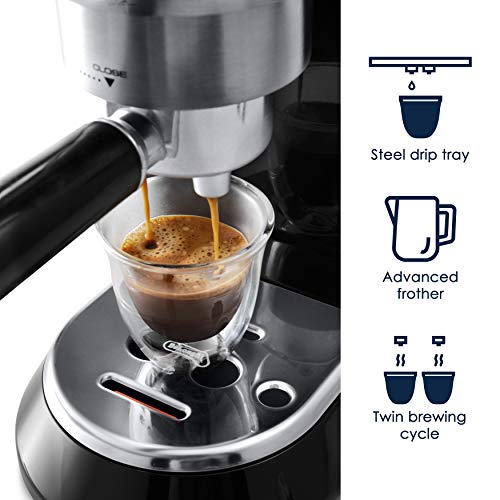 Image of De'Longhi EC680BK Dedica 5-Bar Pump Espresso Machine, Black
