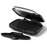 Starfrit Grill And Panini Press With Ceramic Coating - Non-Stick Coating - PFAS-Free - Removable Fat And Oil Collection - White