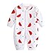 JinBei Pelele Bebé Niñas Mameluco Algodon Pijama Sleepsuit Recien Nacido Mamelucos Manga Larga Mono Caricatura Trajes Pijamas, Impresión de Sandía Roja 3-6 Meses