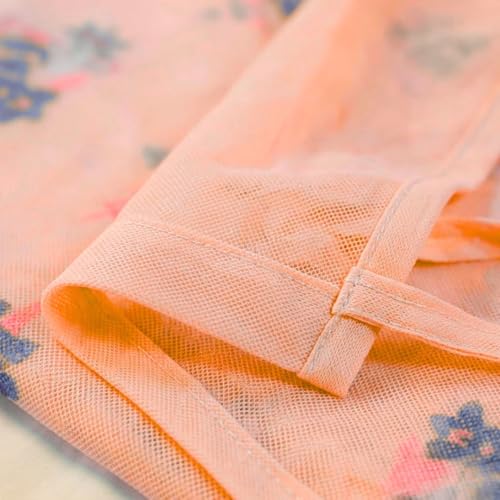 Image of Mosquito Net for King Size Bed - Foldable Square Mosquito Net Double Bed | Mosquito Net for Queen Size Bed | Mosquitoes Net for Sukun Wali Neend (6.5ft x 6.5ft, White) (Orange)