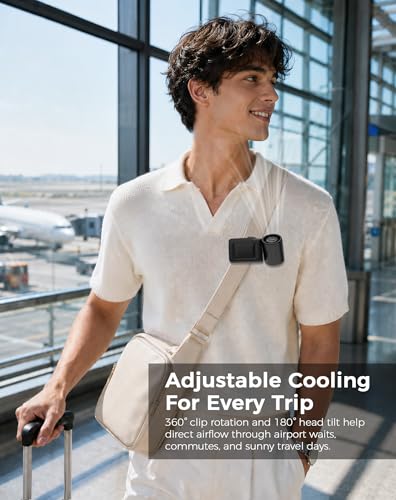 Image of Hotsales Clip-On Portable Fan for Strollers, Handheld Turbo Fan for Travel | Small But Mighty Mini Fan, Detachable 360 Rotating Clip, LED Display, Rechargeable, Summer Outings, Gifts For Women And Men