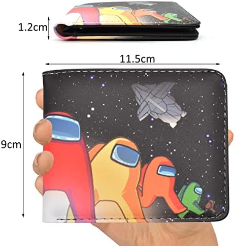 VXCQ Wallet for Boys Kids Wallets Among Game Us Purse Girls Youth Men Pu Leather Bifold Fashion Cool Card Holder Cartoon Short Coin Fans Student Boy Girl GIF, Black