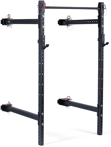 Titan Fitness T-3 Series - Estante de alimentación plegable montado en la pared de 82 pulgadas, estante de ahorro de espacio, se pliega hasta 5