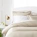 Pinzon 400-Thread-Count Pleated Hem Egyptian Cotton Duvet Set - Full/Queen, Parchment
