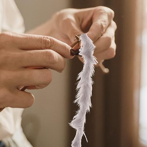 Healifty 2pcs Imitation Knitting Yarn Soft Fluffy Yarn Faux Yarn for Crochet for Clothes Scarf(Grey) - Image 3