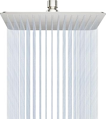SR SUN RISE 12 Inch Rain Shower Head, High Pressure Rainfall Showerhead Large Waterfall Shower Head Ultra Thin Water Saving, Brushed Nickel 304 Stainless Steel