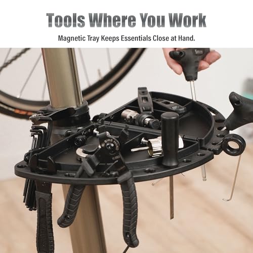 Image of BikeHand Bike Repair Stand - Home Portable Bicycle Mechanics Workstand - for Mountain MTB Road Bikes Maintenance - Max. 55 lbs