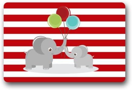 Cute Elephant Balloons Rectangular Welcome Doormat