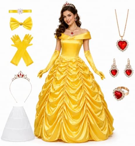 Yellow Princess Women's Suit, Halloween Costume, Adult Party Dres...