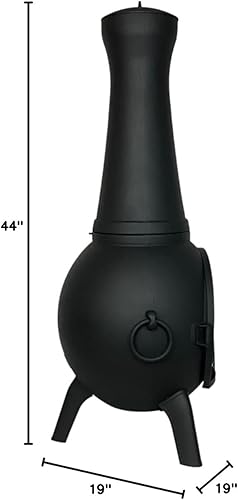 Miniatura 9 de Chimenea de chimenea para exteriores de Prairie Fire de The Blue Rooster cubierta de aluminio fundido sin óxido o chimenea de patio