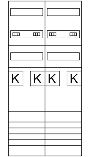 Preisvergleich Produktbild Hager Komplettfeld ZK3EL24 1050mm,2-Feld Zählerfeld 3250617714099