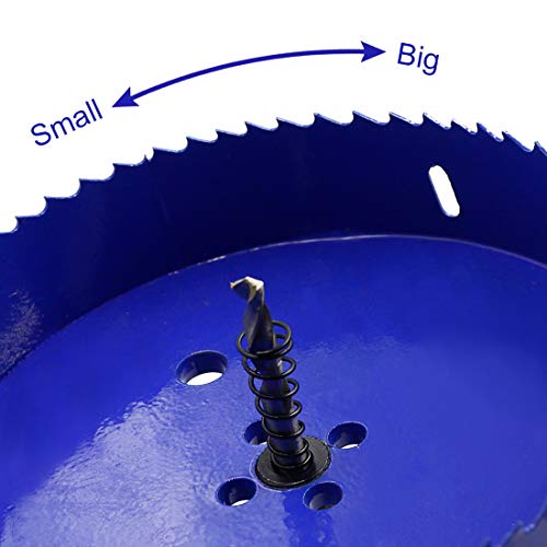 Luomorgo 5 1/2 inch 140mm Hole Saw, 1 1/4 inch Cutting Depth HSS Bi-Metal Hole Cutter with Hex Shank Drill Bit Adapter for Wood Cornhole Boards Plastic Drywall Fiberboard