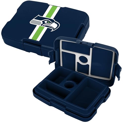 FOCO NFL Unisex-Adult Officially Licensed Team Color Stripe Primary Logo Football Leak Proof 5 Compartment Bento Lunch Box - Seattle Seahawks by FOCO - Used condition - US$20.26